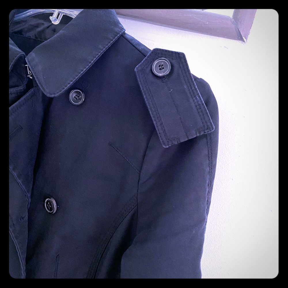 Zara black rain trench coat jacket